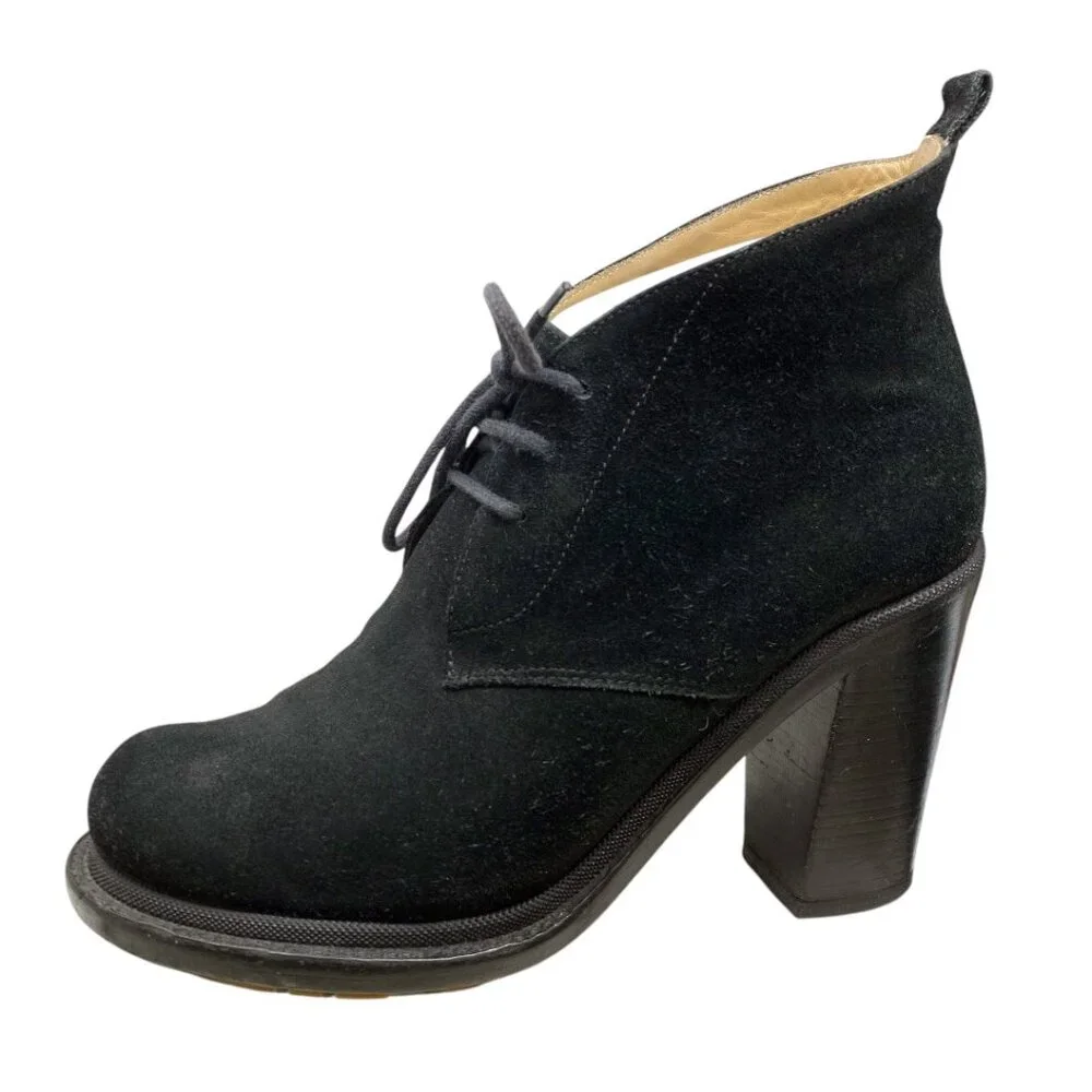 Jil Sander Black Suede Chunky Heel‎ Chukka Booties